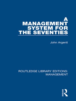 cover image of A Management System for the Seventies